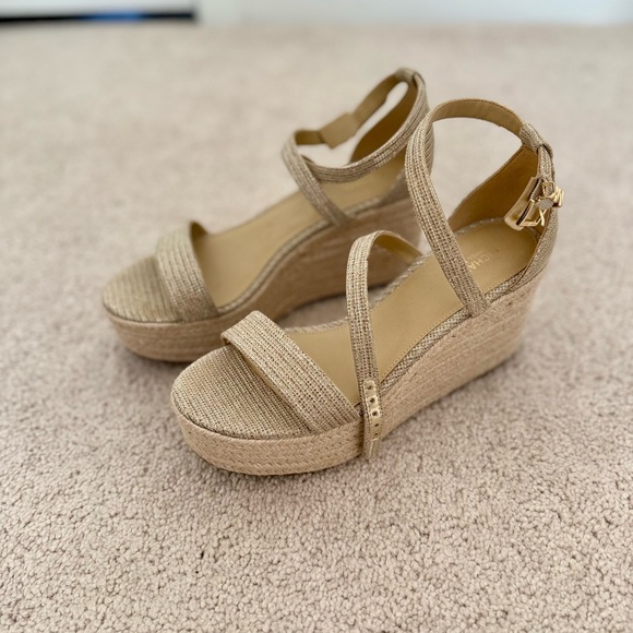 Michael Kors Shoes - Michael Kors Tan Espadrille Wedges